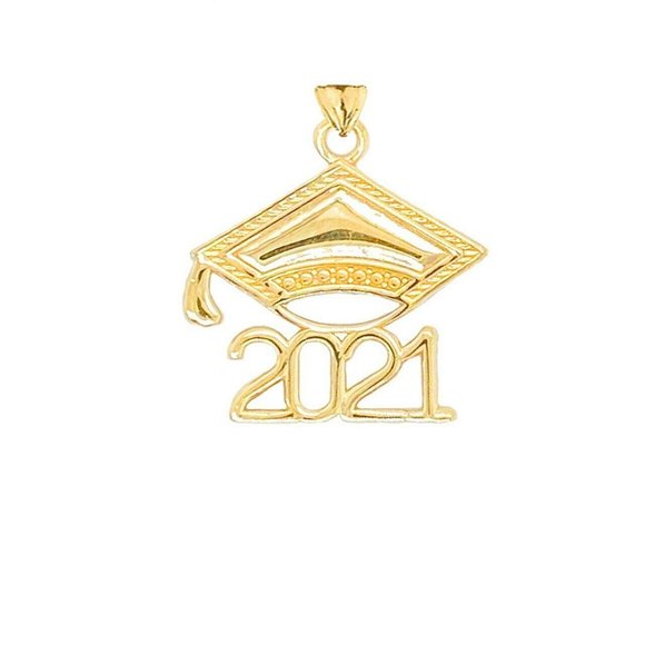 10K Solid Gold Class of 2021 Graduation Pendant - Picture 2 of 3